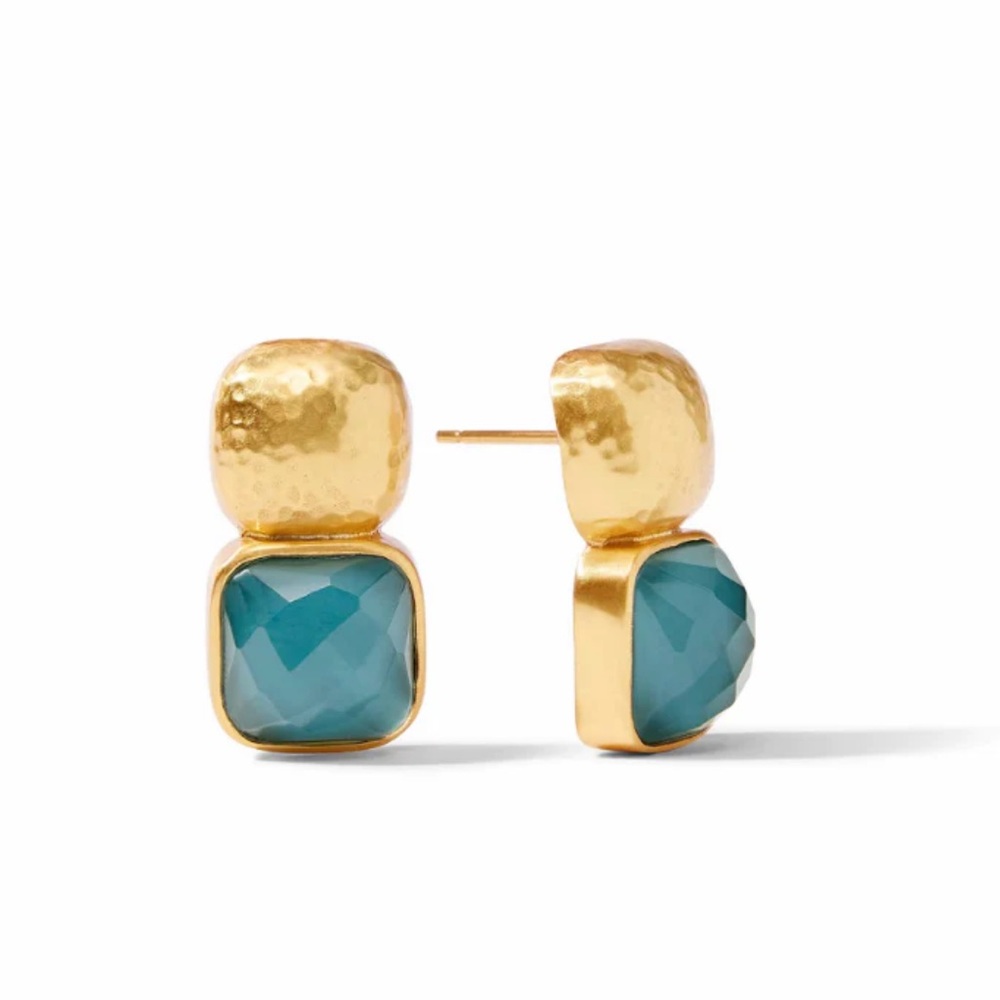 Julie Vos Catalina Earrings, Peacock, New With Tags